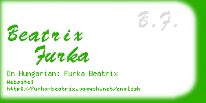 beatrix furka business card
